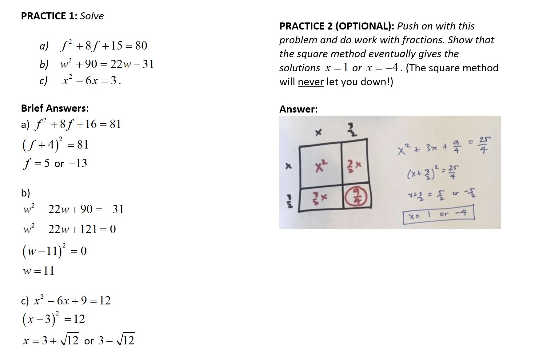 1 3 Solving Equations By The Quadrus Method Levels 4 5 6 Victory G Day Math